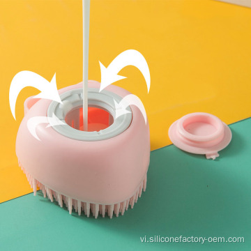 Silicon chó mèo tắm tắm massage bàn chải làm sạch